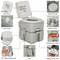 Portable Camping Toilet Gray 20L Waste 10L Fresh Water Flush Seat Lightweight
